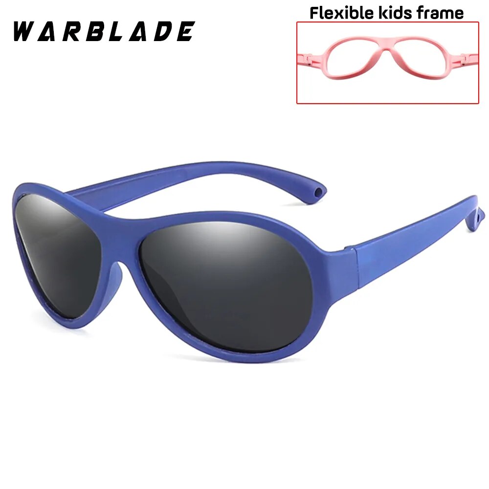 WBL Kids Polarized Sunglasses Children Heart Sun Glasses Girls Boys Silicone UV400 Child Mirror Baby Eyewear Gafas TR90 Sunglasses Warblade blue gray R02  