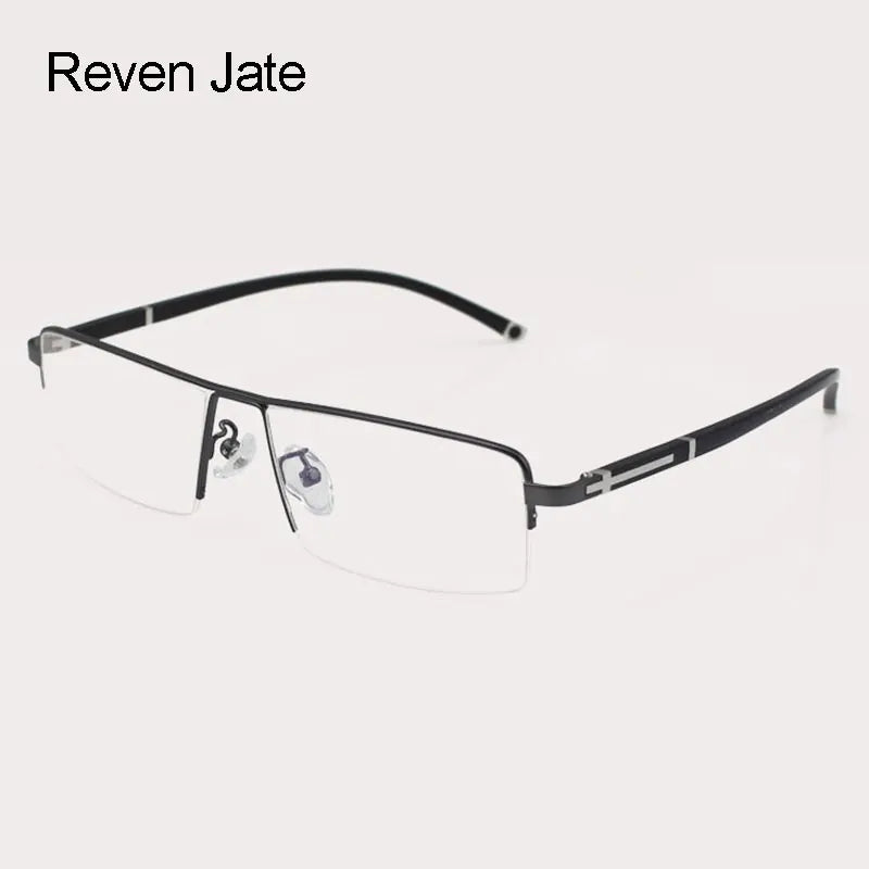 Reven Jate Women's Semi Rim Square Alloy Eyeglasses 56200
