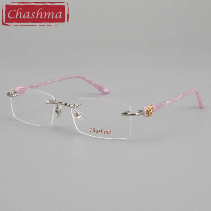 Chashma Ottica Women's Rimless Square Titanium Acetate Eyeglasses 58031