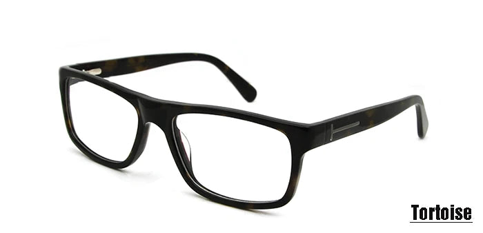 Esnbie Unisex Full Rim Square Rectangle Acetate Eyeglasses 80694 Full Rim Esnbie tortoise Nerd glass  