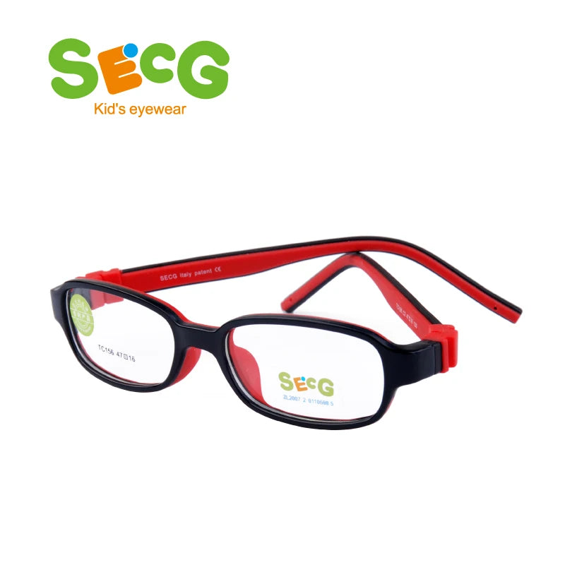 Secg Unisex Children's Full Rim Square Tr 90 Silicone Eyeglasses 20156 Full Rim Secg   