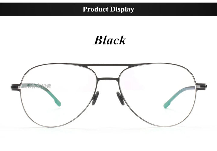 Aimee Unisex Full Rim Oval Double Bridge Stainless Steel Eyeglasses 5120 Full Rim Aimee Black  