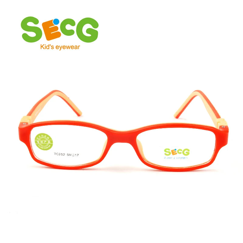 Secg Unisex Youth's Full Rim Rectangle Tr 90 Silicone Eyeglasses 3252 Full Rim Secg C75  