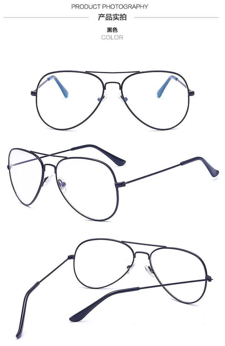Unisex Eyeglasses Strong Hardness Frame Metal Alloy Frame Brightzone Black  