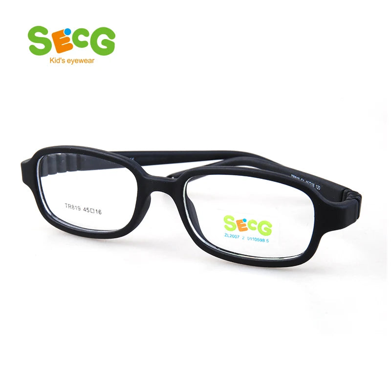 Secg Unisex Children's Full Rim Square Tr 90 Titanium Eyeglasses 18819 Full Rim Secg   