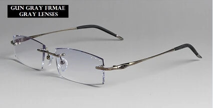 Chashma Ottica 65077 men's rimless titanium prescription eyeglasses — view 3