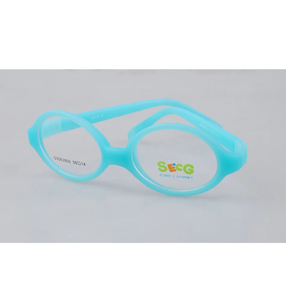 Secg Unisex Children's Full Rim Round Tr 90 Silicone Eyeglasses 3563 Full Rim Secg C7  