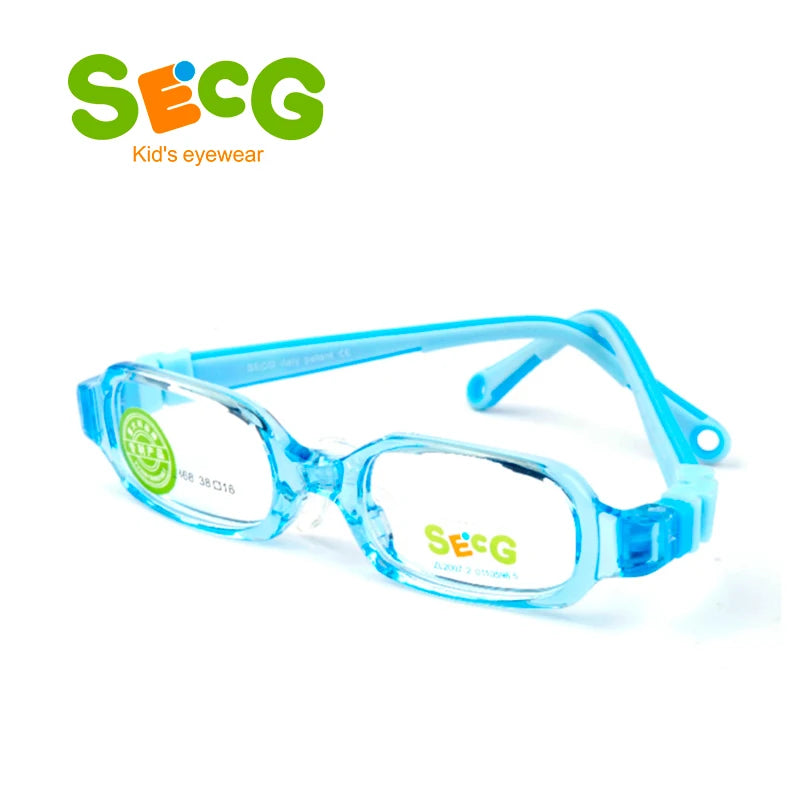 Secg Unisex Children's Full Rim Rectangle Tr 90 Silicone Eyeglasses 3613 Full Rim Secg   