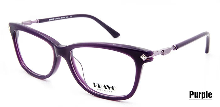 Esnbie Women's Full Rim Square Cat Eye Acetate Eyeglass 8506 Full Rim Esnbie Eye Glasses purple  