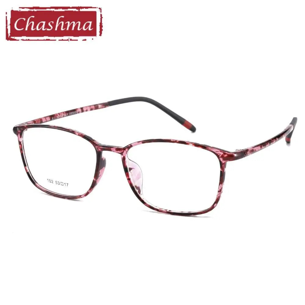 Chashma Ottica Unisex Full Rim Small Temple Round Square Tr 90 Titanium Eyeglasses 102.