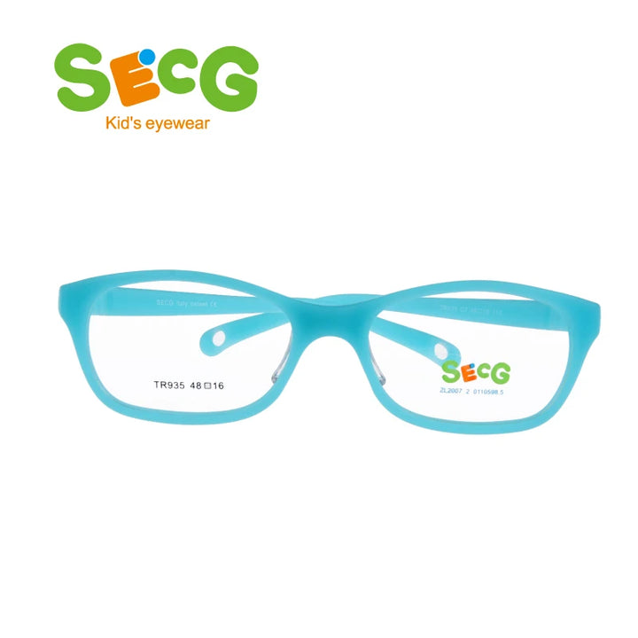 Secg Unisex Youth's Full Rim Oval Square Tr 90 Silicone Eyeglasses 2935 Full Rim Secg C7  