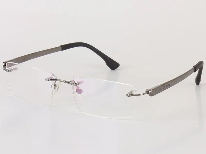 Chashma Ottica Women's Rimless Square Titanium Eyeglasses 94018 Rimless Chashma Ottica GRAY