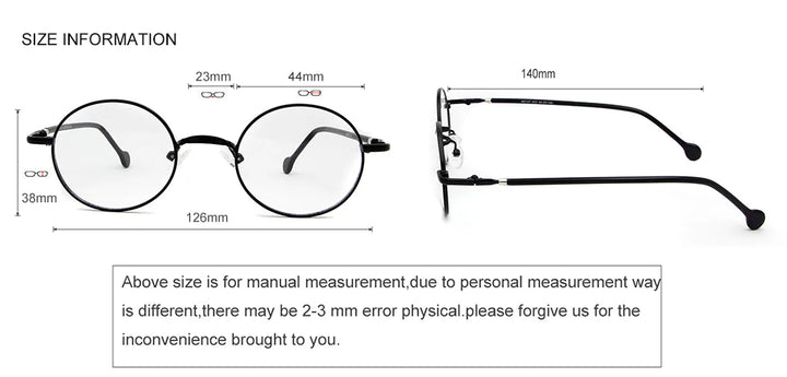 Esnbie Unisex Full Rim Oval Round Alloy Eyeglasses 5107 Full Rim Esnbie   