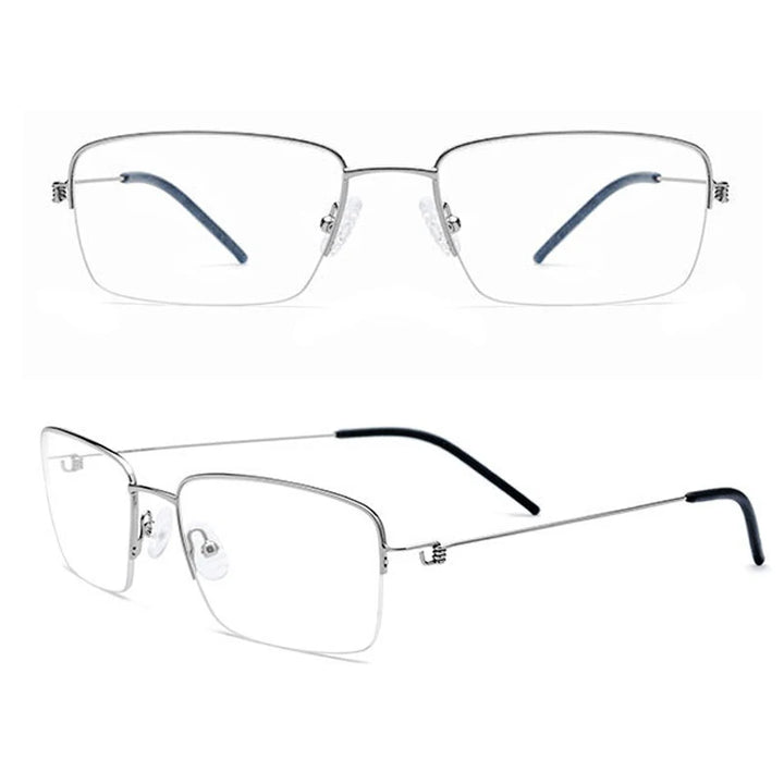 Aimee Unisex Semi Rim Square Alloy Eyeglasses 28263 Semi Rim Aimee   