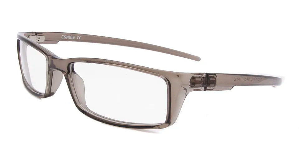 Esnbie Unisex Full Rim Square Tr 90 Titanium Eyeglasses 78219 Full Rim Esnbie men glass gray  