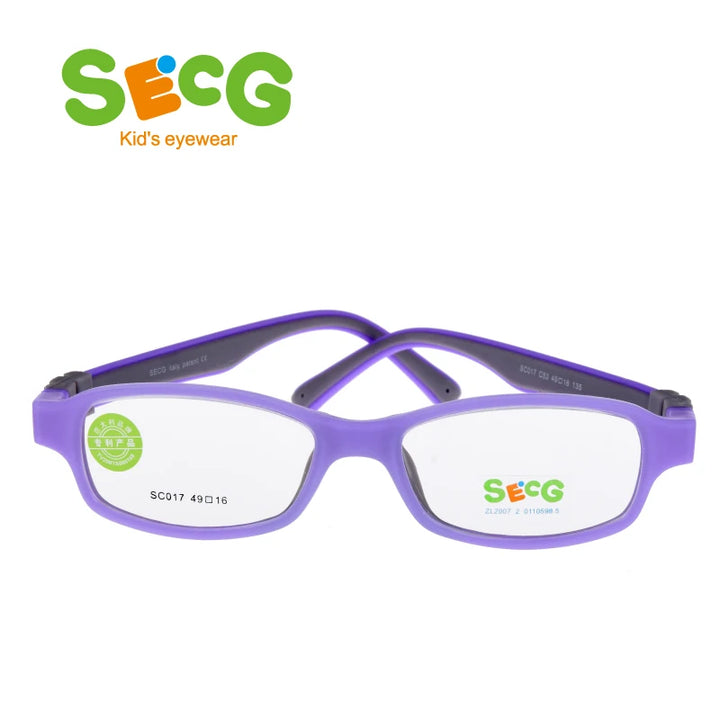 Secg Unisex Youth's Full Rim Square Tr 90 Silicone Eyeglasses 3017 Full Rim Secg   