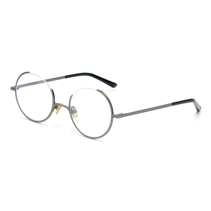 Aimee Unisex Semi Rim Round Alloy Eyeglasses 5048 Semi Rim Aimee Gun grey color  