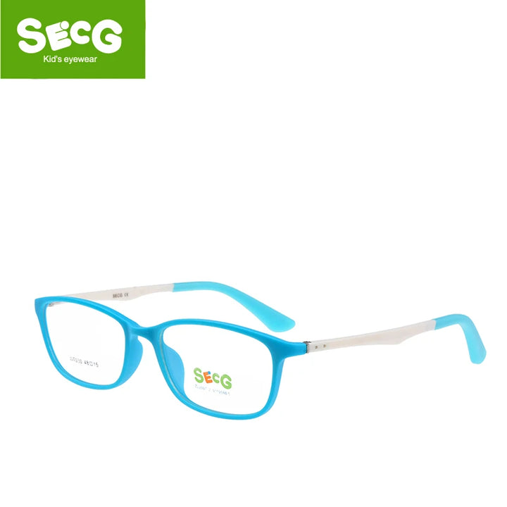 Secg Unisex Youth's Full Rim Square Tr 90 Silicone Eyeglasses 20030 Full Rim Secg C7  