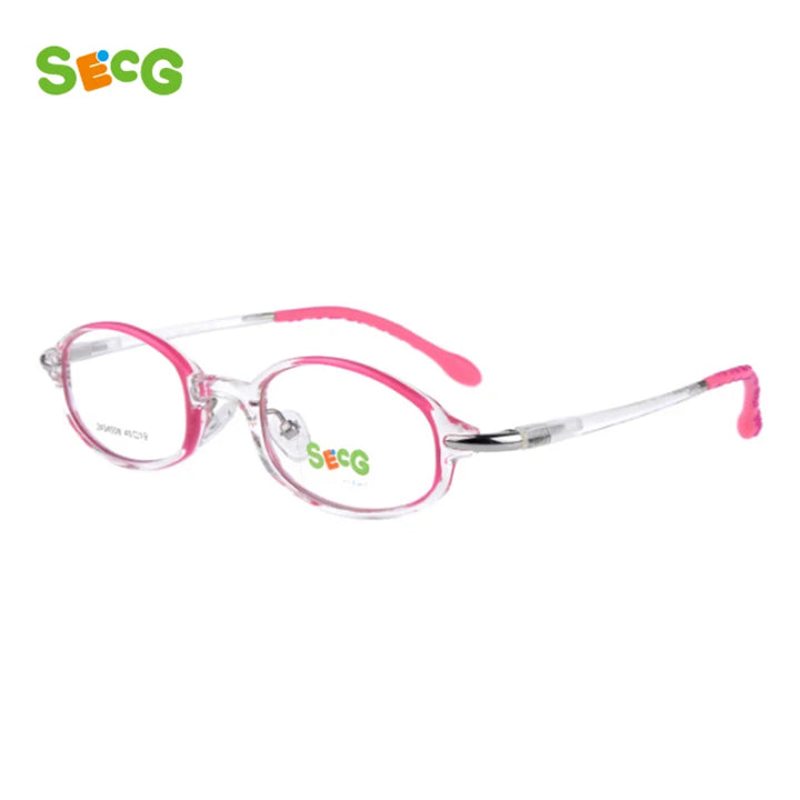 Secg Unisex Youth's Rimless Oval Tr 90 Silicone Eyeglasses 2434 Full Rim Secg   