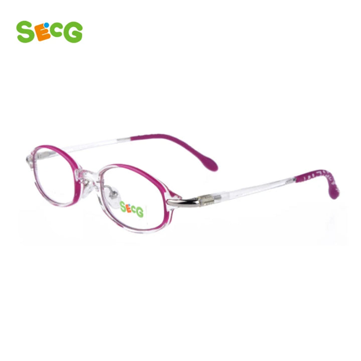 Secg Unisex Youth's Rimless Oval Tr 90 Silicone Eyeglasses 2434 Full Rim Secg   