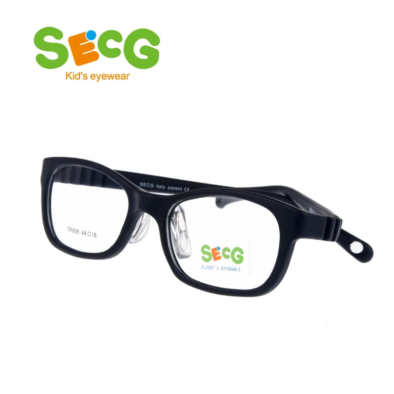 Secg Unisex Children's Full Rim Square Tr 90 Silicone Eyeglasses 18936 Full Rim Secg C1  