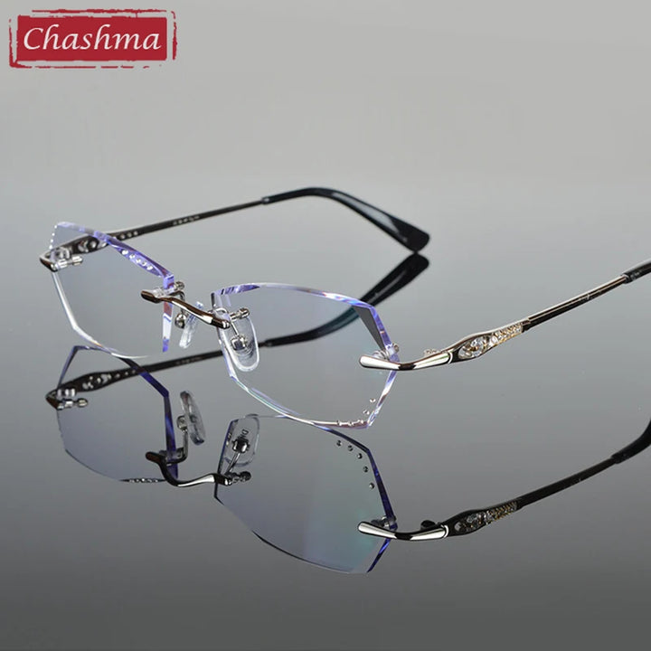 Chashma Women's Rimless Square Titanium Eyeglasses 60114
