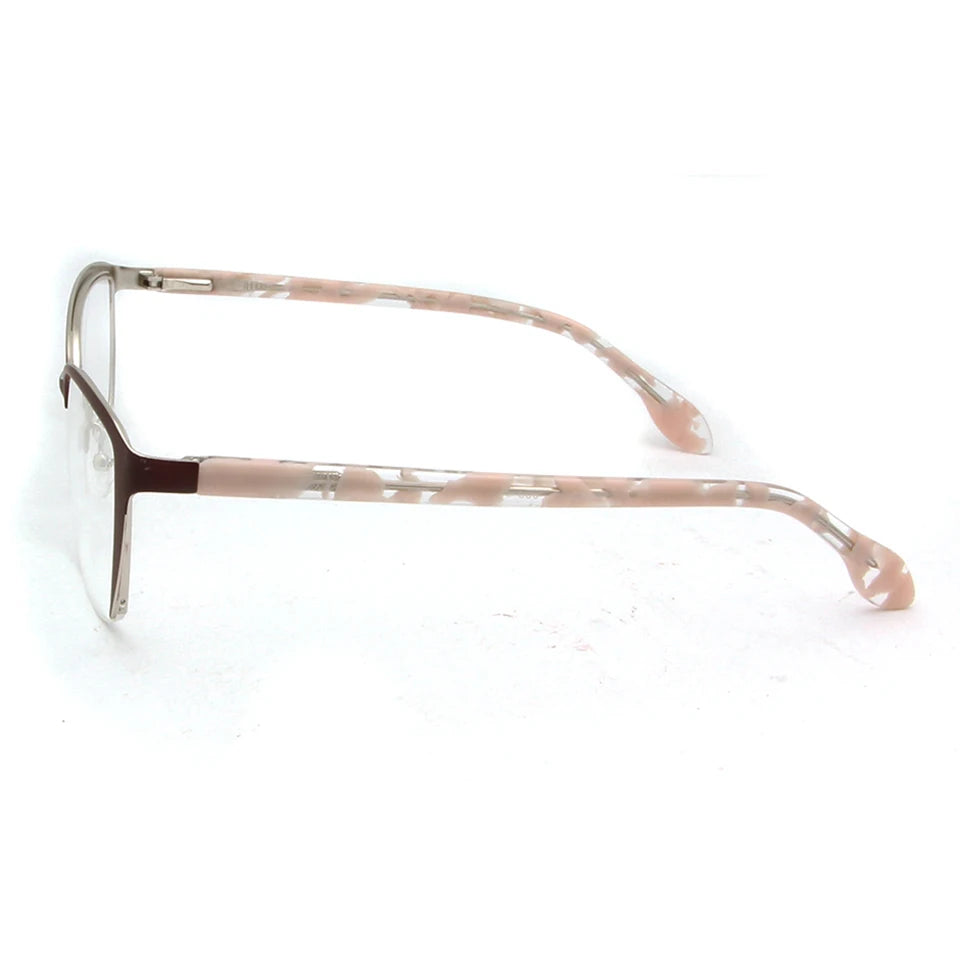 Esnbie Women's Semi Rim Square Cat Eye Stainless Steel Eyeglasses 6053 Semi Rim Esnbie   