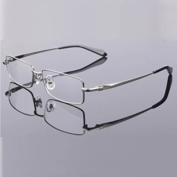 Handoer Men's Full Rim Square Titanium Eyeglasses H9867 Full Rim Handoer GRAY  