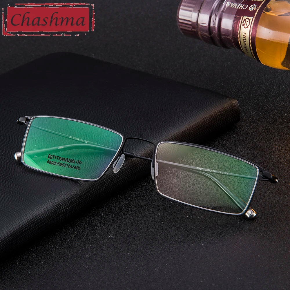 Chashma Ottica Men's Full Rim Square Titanium Eyeglasses 69004