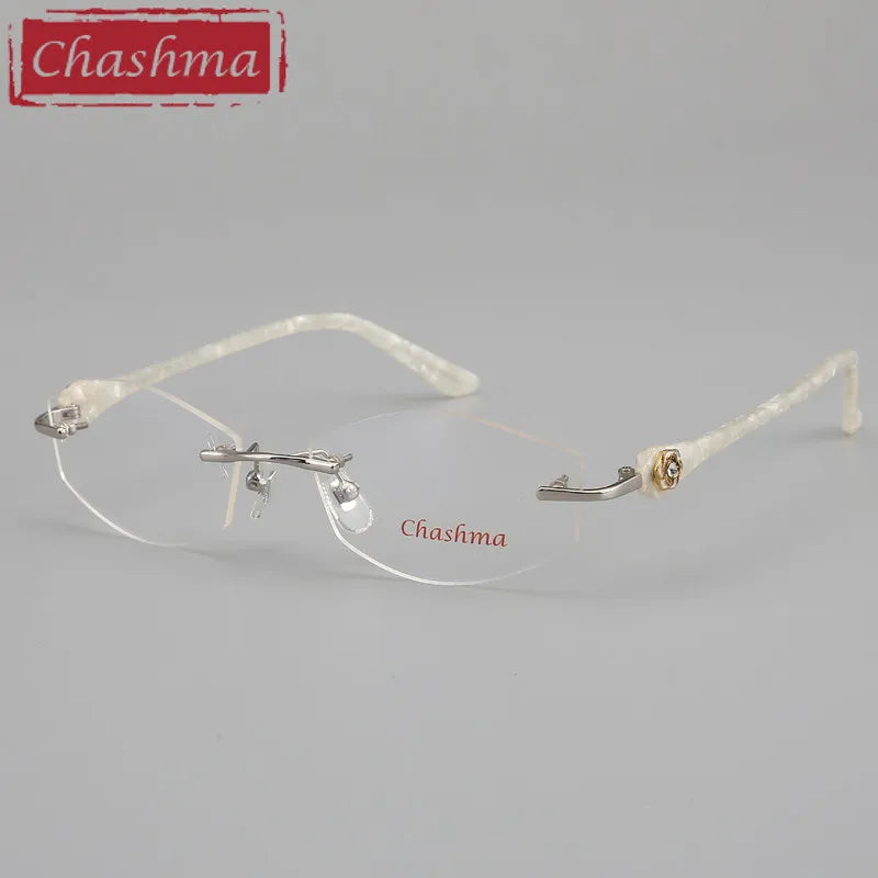 Chashma Ottica Women's Rimless Square Titanium Acetate Eyeglasses 58031