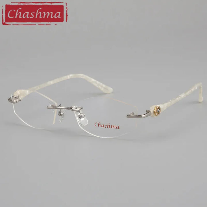Chashma Ottica Women's Rimless Square Titanium Acetate Eyeglasses 58031