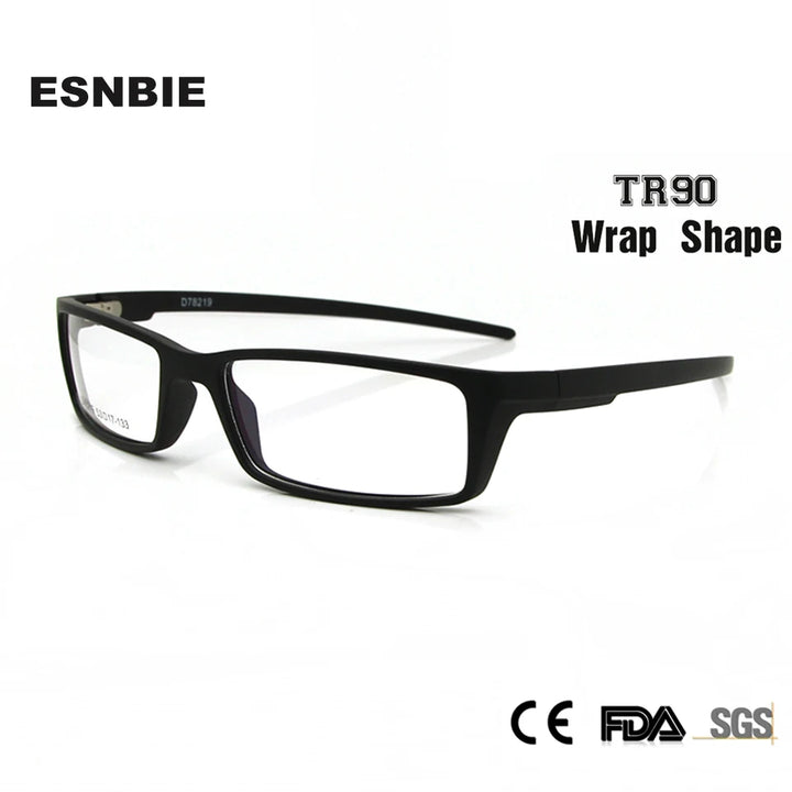 Esnbie Unisex Full Rim Square Tr 90 Titanium Eyeglasses 78219 Full Rim Esnbie   