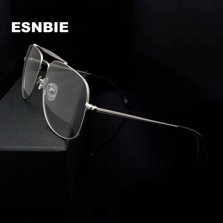 Esnbie Unisex Full Rim Square Double Bridge Alloy Eyegasses 6389 Full Rim Esnbie   