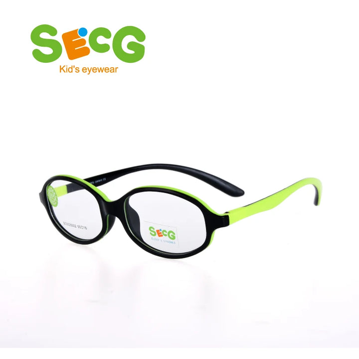 Secg Unisex Youth's Full Rim Oval Tr 90 Silicone Eyeglasses 25002 Full Rim Secg C31  