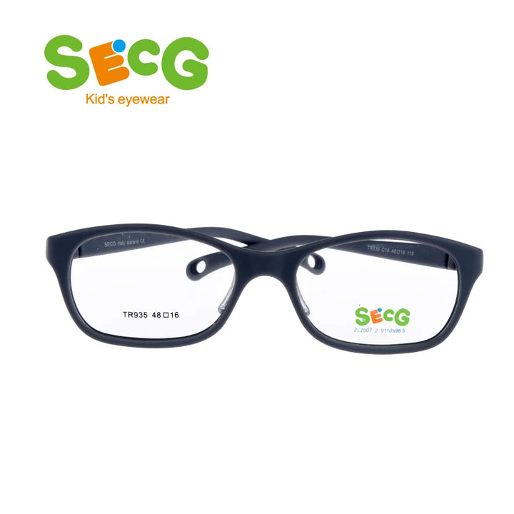 Secg Unisex Youth's Full Rim Oval Square Tr 90 Silicone Eyeglasses 2935 Full Rim Secg C18 1  