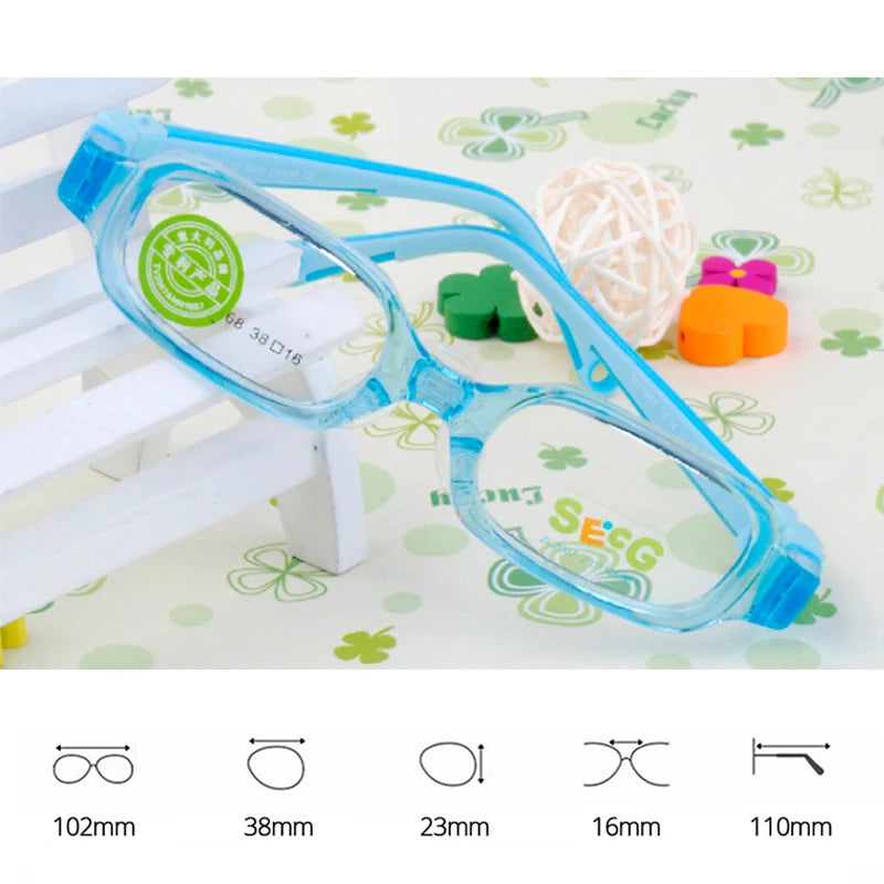 Secg Unisex Children's Full Rim Rectangle Tr 90 Silicone Eyeglasses 3613 Full Rim Secg   