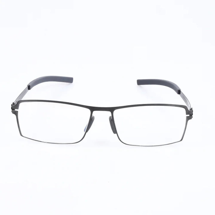 Aimee Unisex Full Rim Square Screwless Stainless Steel Eyeglasses 5085 Full Rim Aimee Gun grey frame  