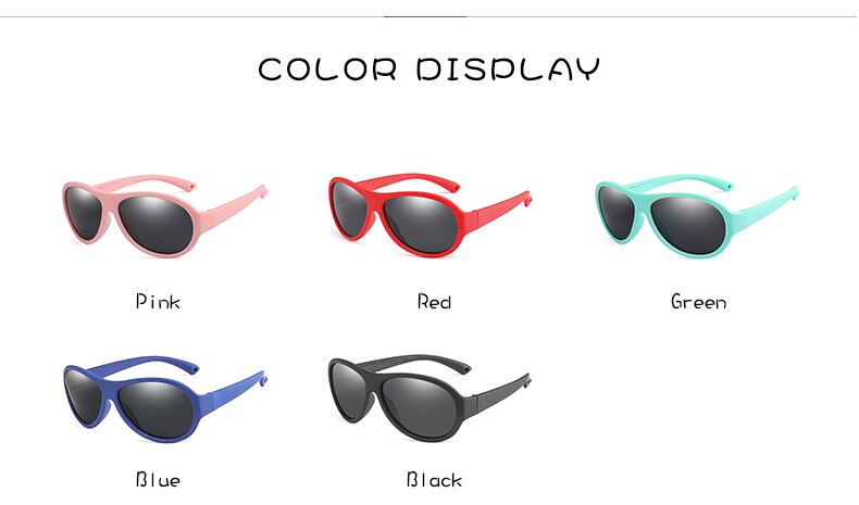 WarbladeUnisex Children's Full Rim Square Polarized Sunglasses Silicone Tr90  B-R02 Sunglasses Warblade   