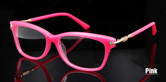 Esnbie Women's Full Rim Square Cat Eye Acetate Eyeglass 8506 Full Rim Esnbie Eye Glasses pink  