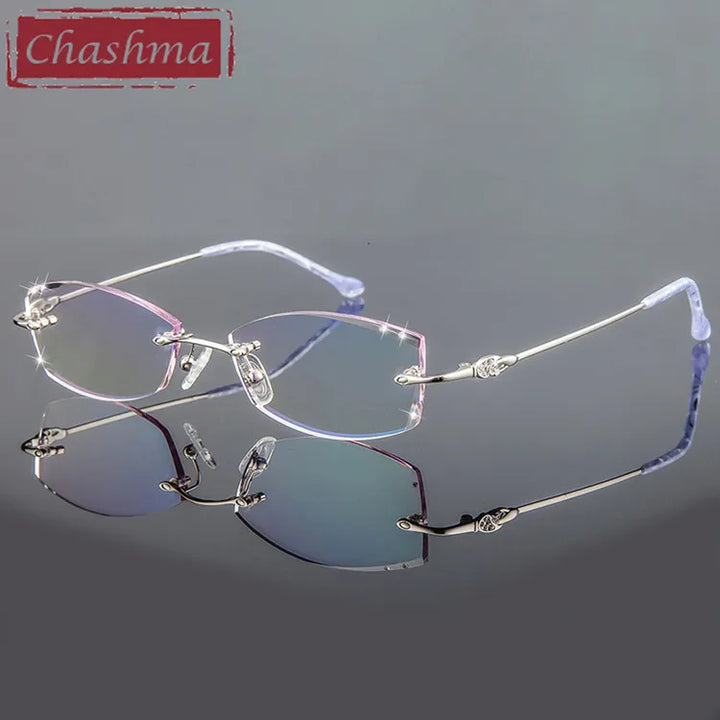 Chashma Women's Rimless Oval Square Titanium Eyeglasses 30854