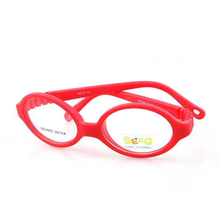 Secg Unisex Children's Full Rim Round Tr 90 Silicone Eyeglasses 3563 Full Rim Secg C8  