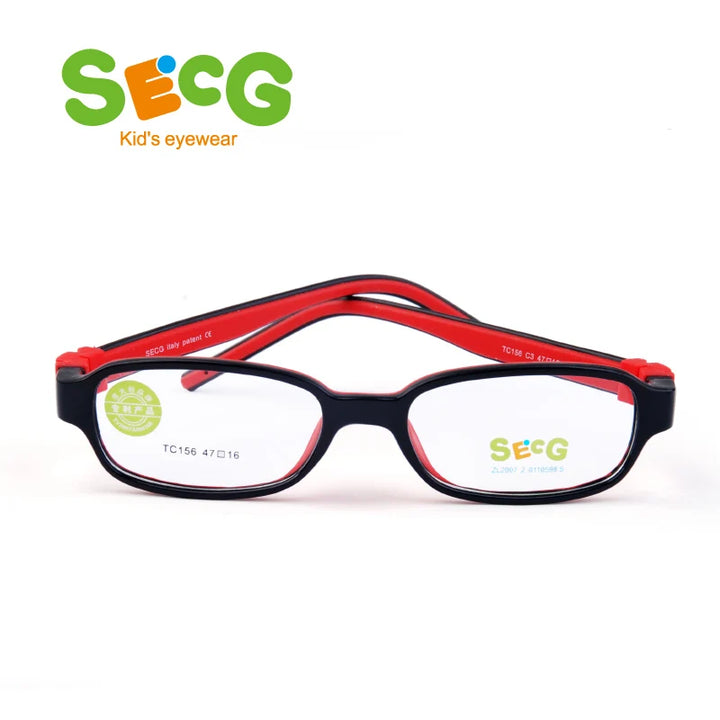 Secg Unisex Children's Full Rim Square Tr 90 Silicone Eyeglasses 20156 Full Rim Secg C3  