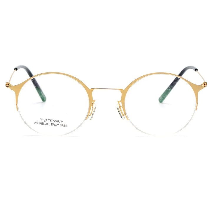 Aimee Unisex Semi Rim Round Alloy Eyeglasses 1850 Semi Rim Aimee   