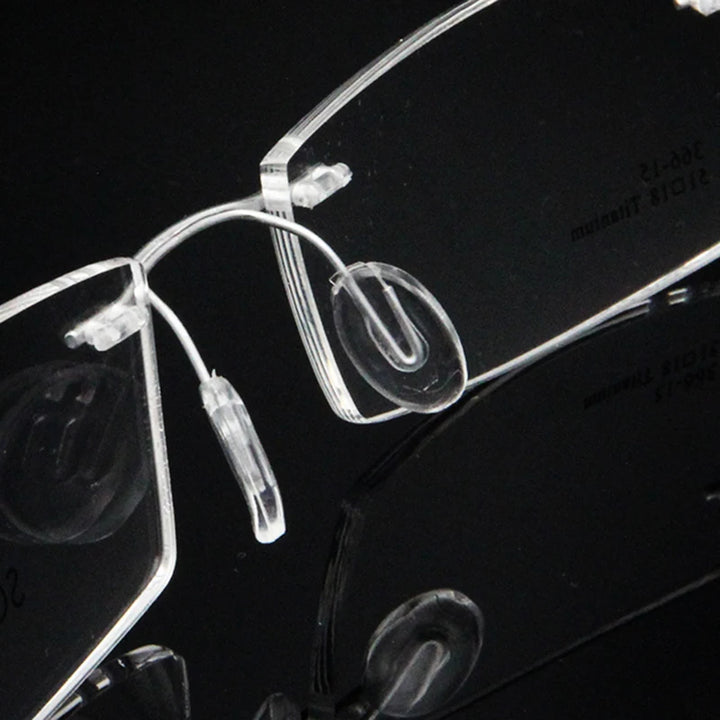 Esnbie Unisex Rimless Square Titanium Eyeglasses 36615 Rimless Esnbie   