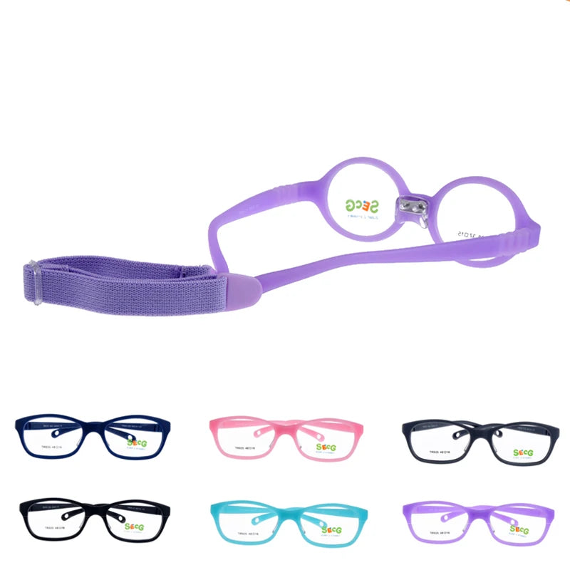 Secg Unisex Youth's Full Rim Oval Square Tr 90 Silicone Eyeglasses 2935 Full Rim Secg   