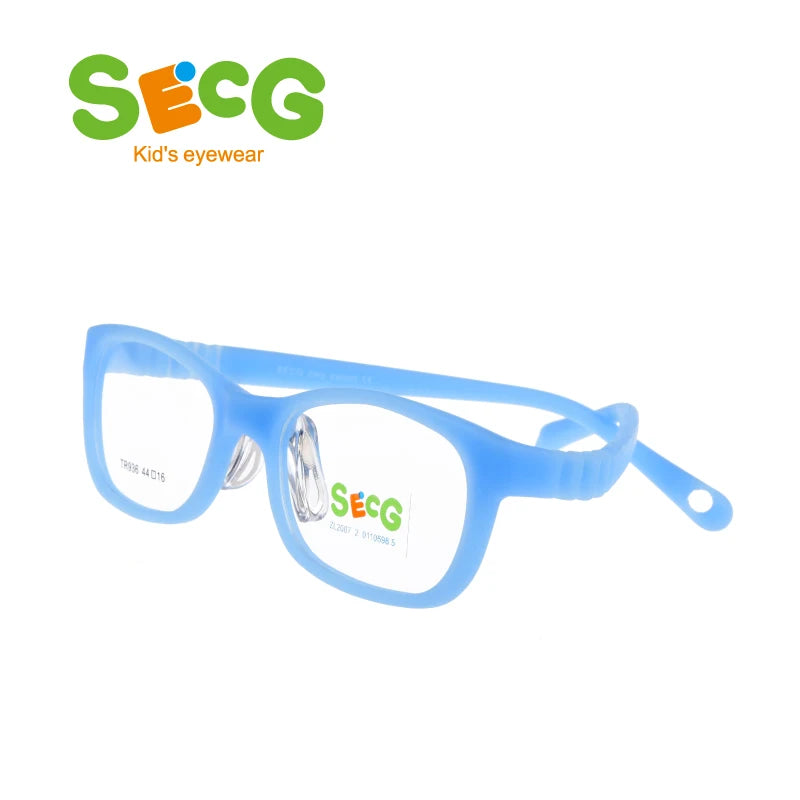 Secg Unisex Children's Full Rim Square Tr 90 Silicone Eyeglasses 18936 Full Rim Secg C14  