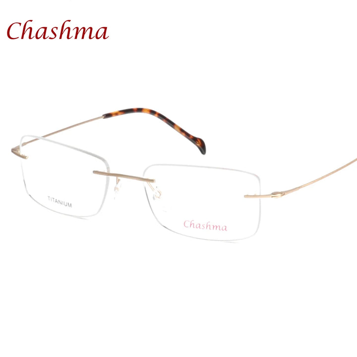 Chashma Ottica Men's Rimless Square Titanium Eyeglasses 16008