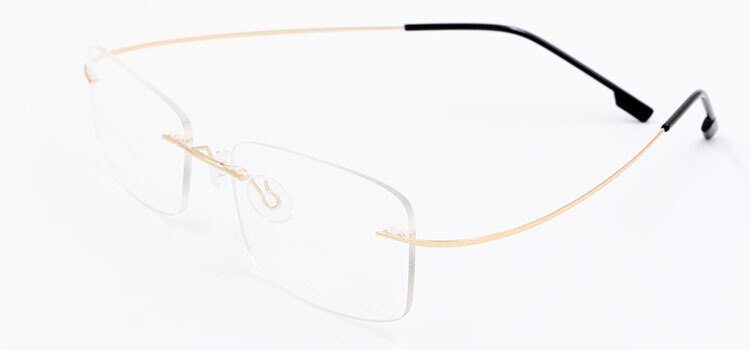 Unisex Eyeglasses Memory Titanium Alloy Rimless Frame Flexible 763 Rimless Bclear   