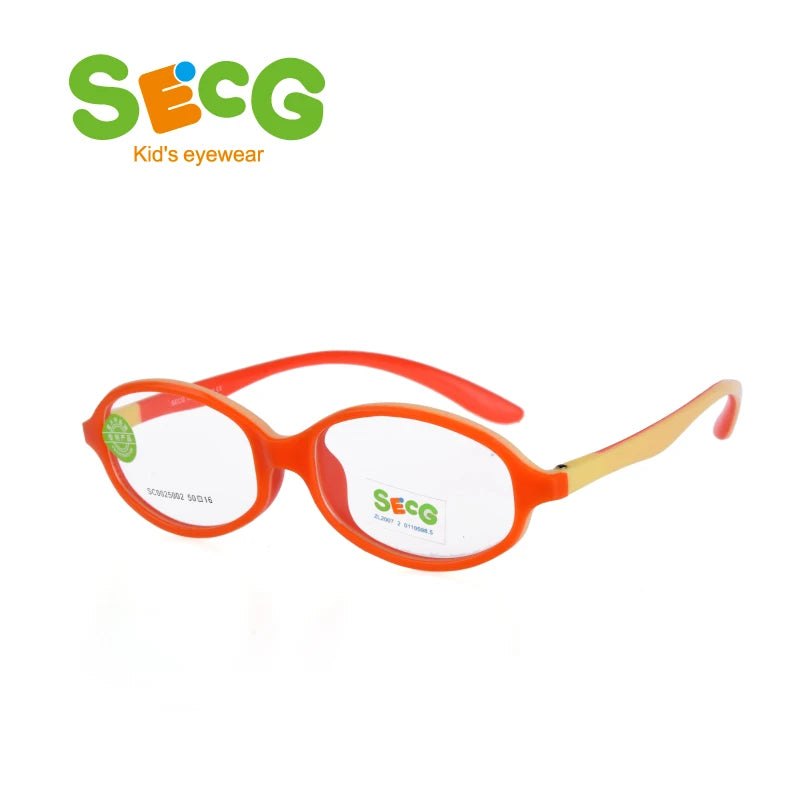 Secg Unisex Youth's Full Rim Oval Tr 90 Silicone Eyeglasses 25002 Full Rim Secg C75  