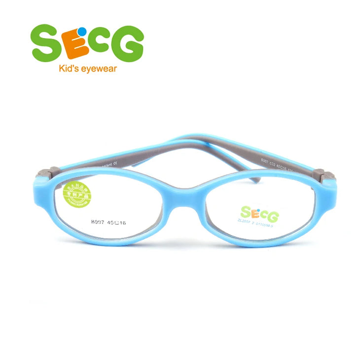 Secg Unisex Children's Full Rim Oval Tr 90 Silicone Eyeglasses 2997 Full Rim Secg C32  